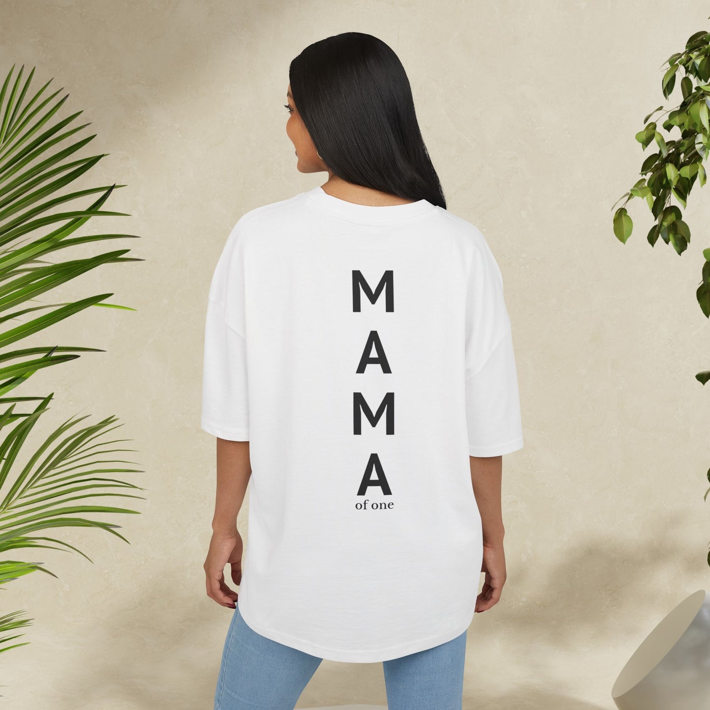 Mom of One Shirt Cooles Oversize Mama T-Shirt mit Rückendruck MAMA for One Bequem & stylisch