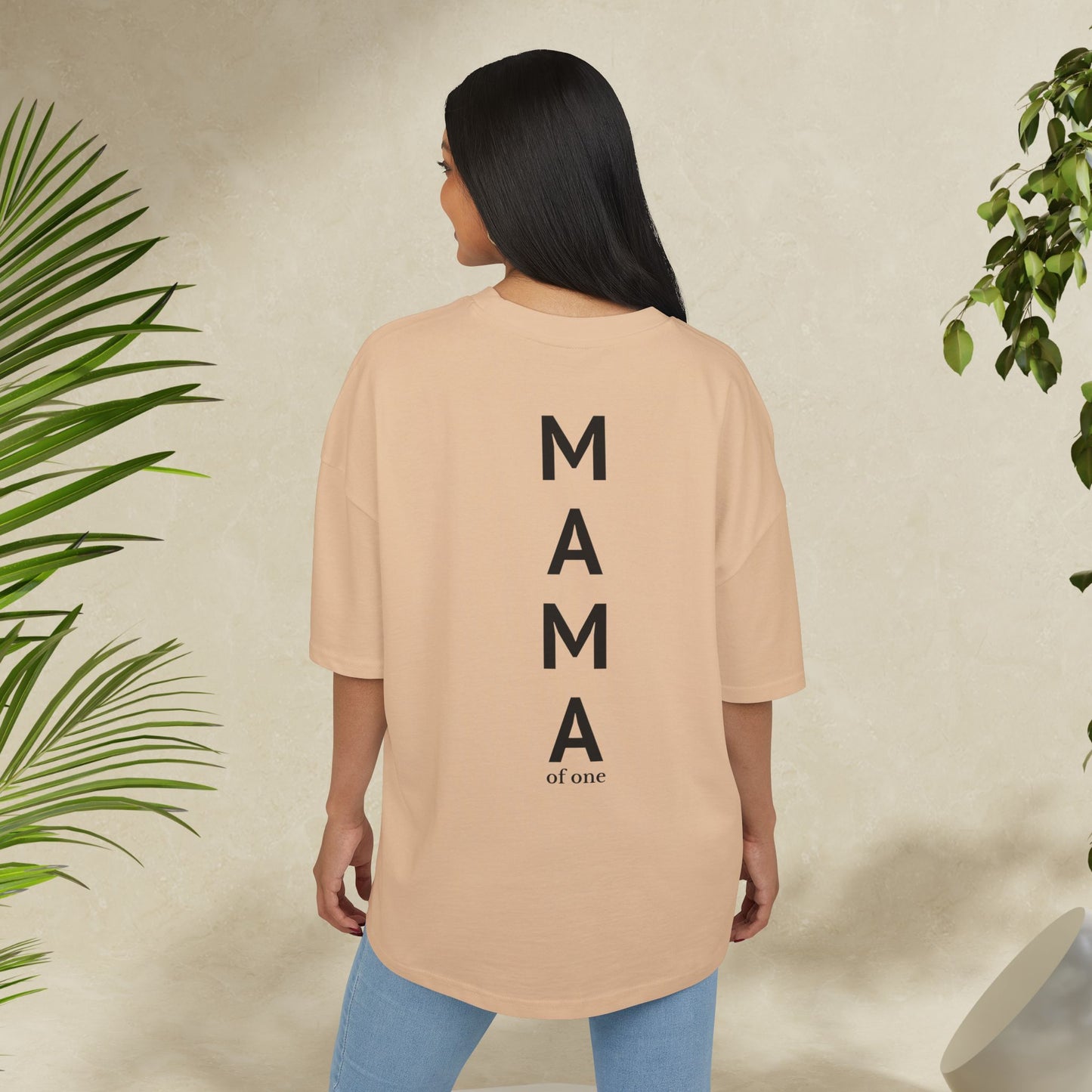 Mom of One Shirt Cooles Oversize Mama T-Shirt mit Rückendruck MAMA for One Bequem & stylisch