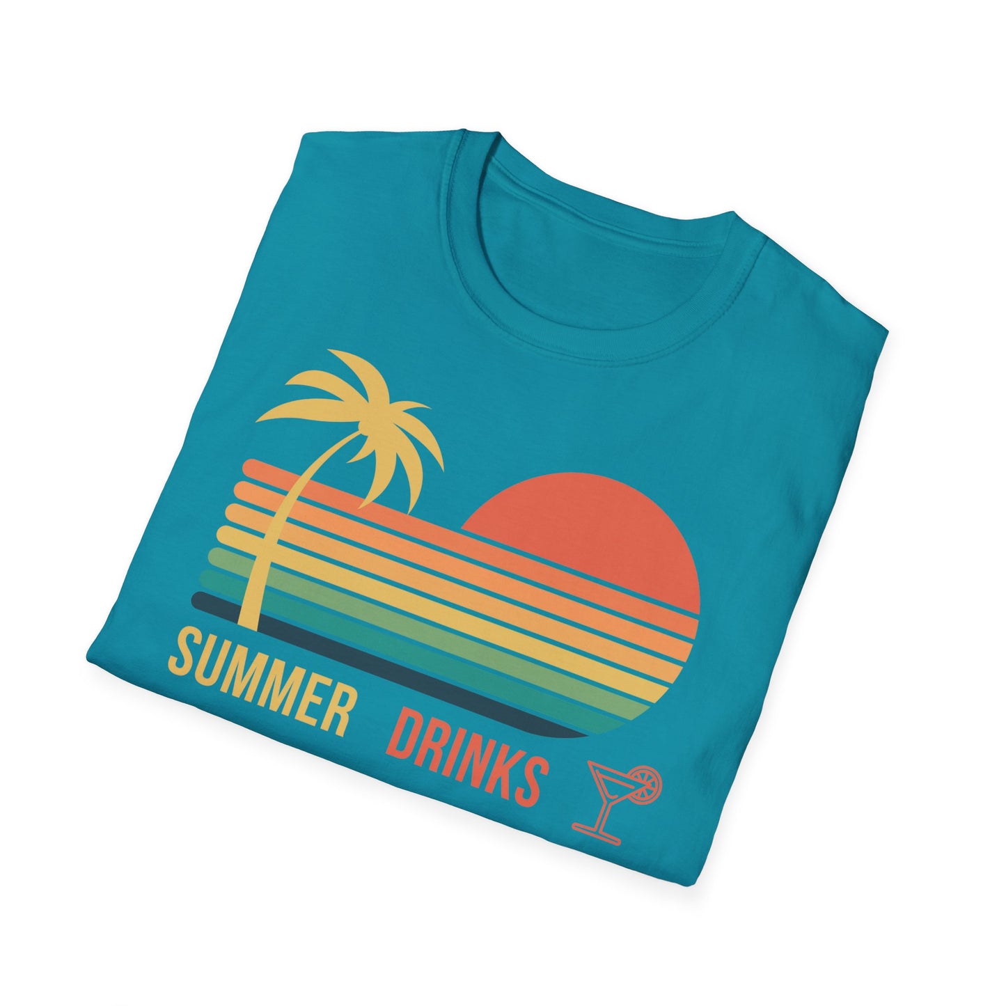 summer drinks T-Shirt Sommer Surf T-shirt Ozean Wellen T-Shirt, Sommer Strand Shirt