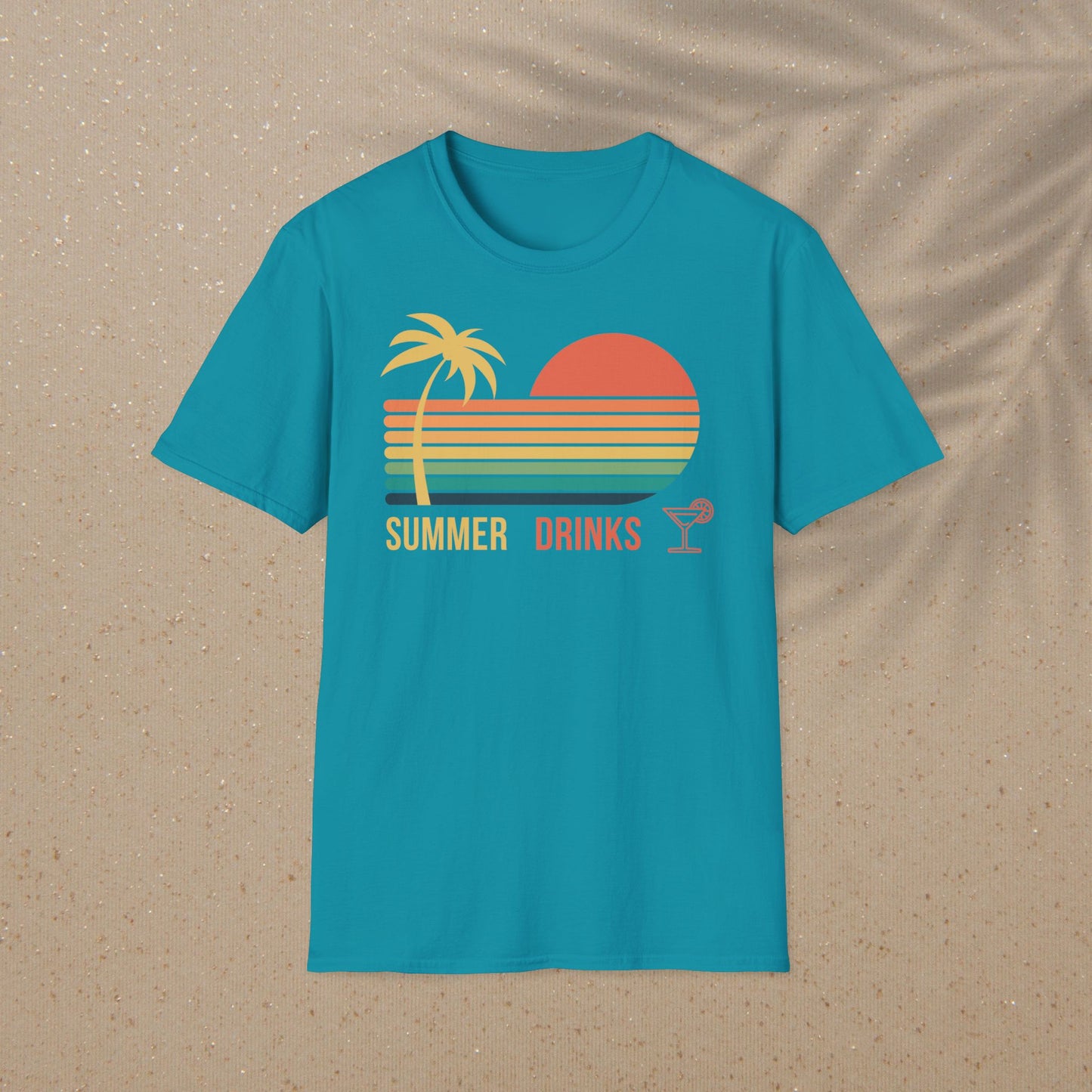 summer drinks T-Shirt Sommer Surf T-shirt Ozean Wellen T-Shirt, Sommer Strand Shirt