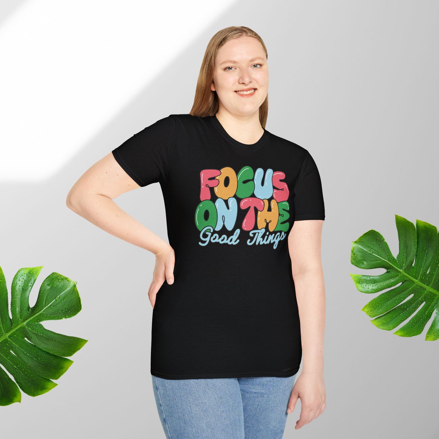focus on good things T-Shirt Motivation T-shirt Nachhaltig & Unisex | Minimalistisches Design Sommer T-shirt relax komfort T-shirt