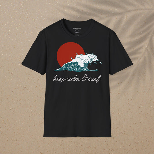 keep calm & surf  T-Shirt Sommer Surf T-shirt  Ozean Wellen T-Shirt, Sommer Strand Shirt