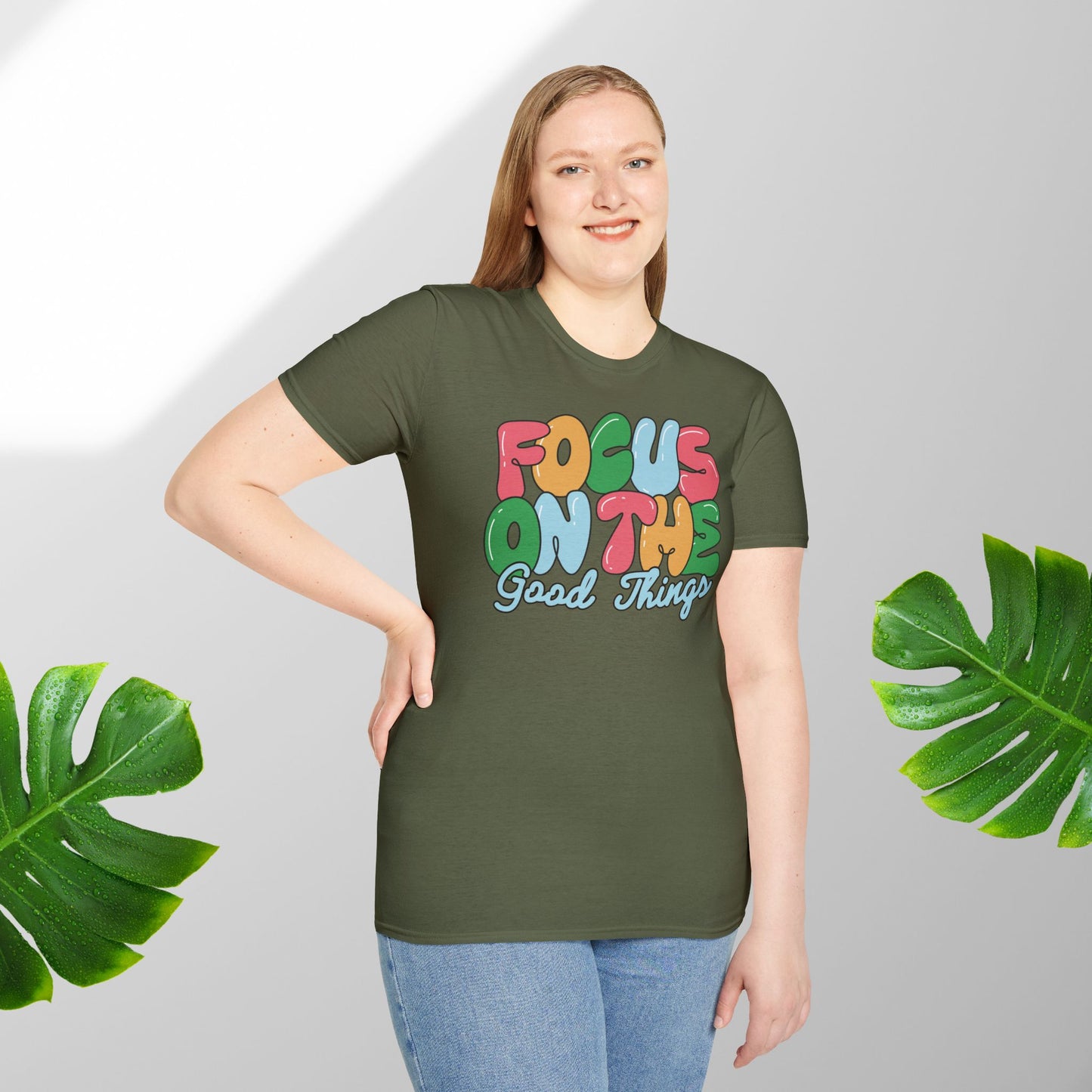 focus on good things T-Shirt Motivation T-shirt Nachhaltig & Unisex | Minimalistisches Design Sommer T-shirt relax komfort T-shirt