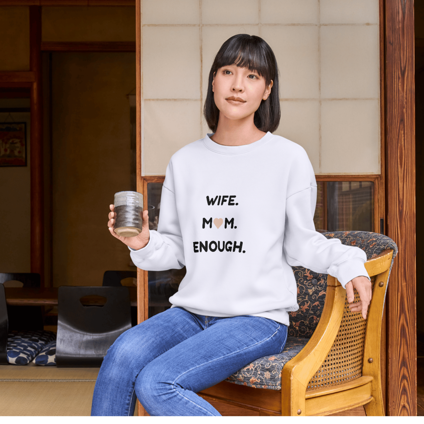 Wife Mom Enough Sweatshirt | Cozy Gift for Moms | Mother's Day, Birthday, Personalized