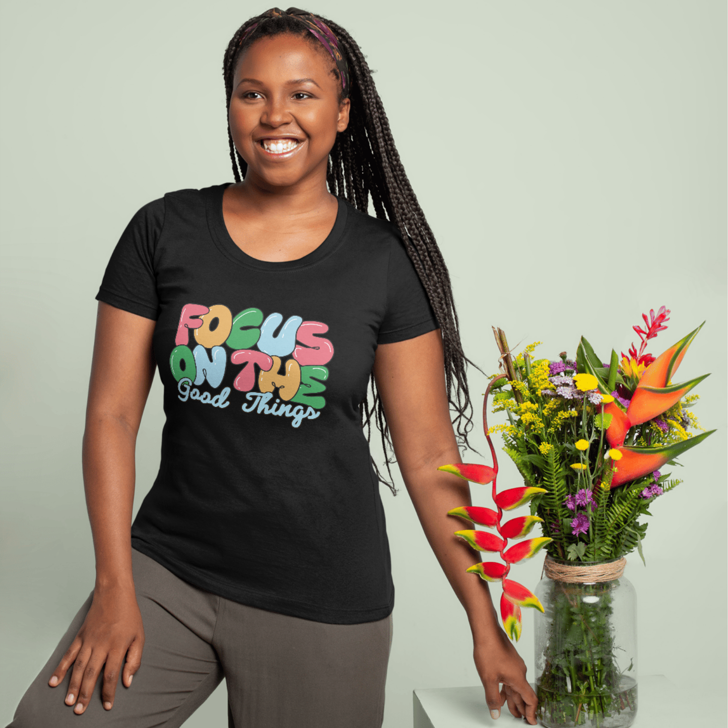 focus on good things T-Shirt Motivation T-shirt Nachhaltig & Unisex | Minimalistisches Design Sommer T-shirt relax komfort T-shirt