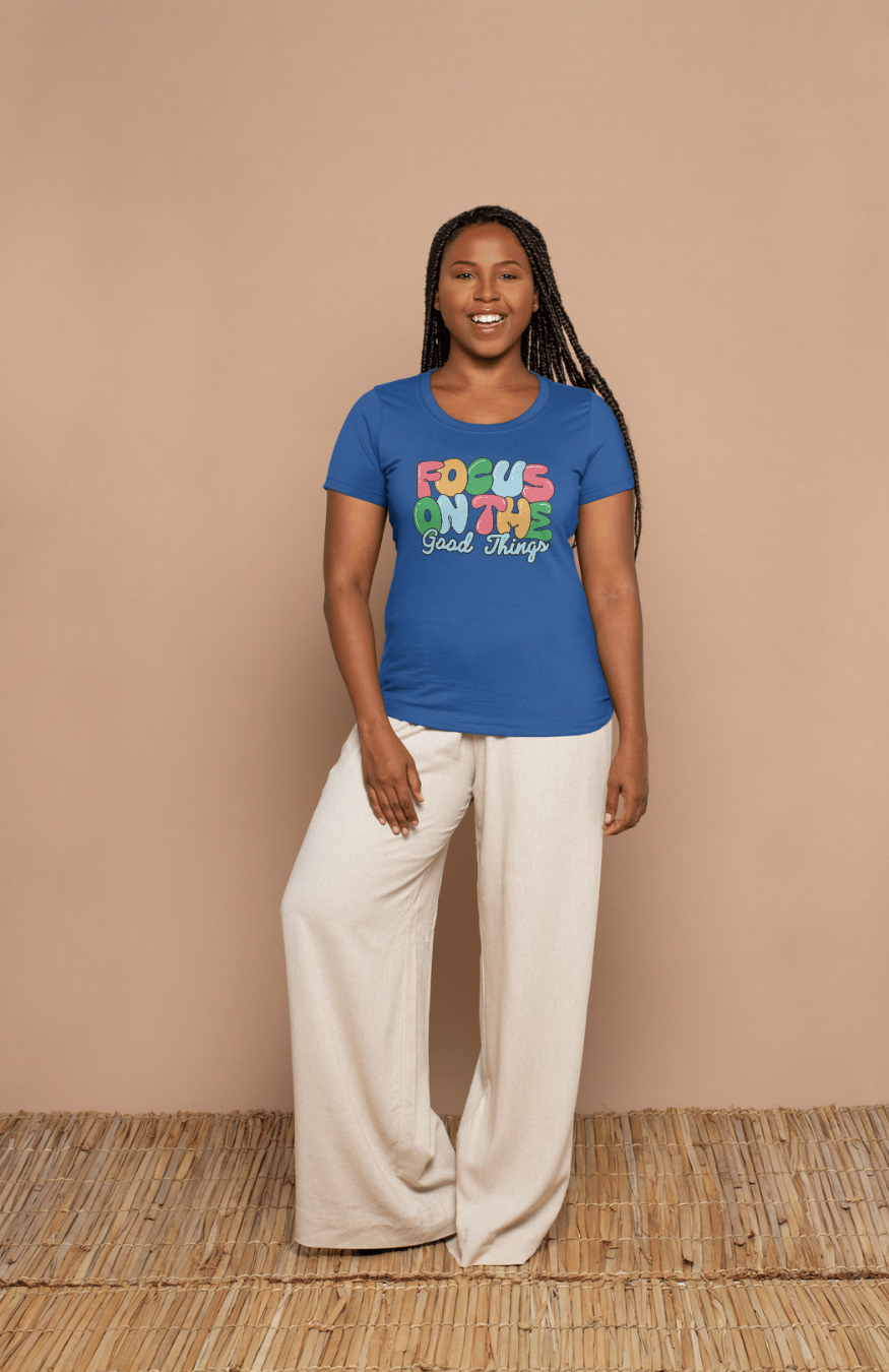 focus on good things T-Shirt Motivation T-shirt Nachhaltig & Unisex | Minimalistisches Design Sommer T-shirt relax komfort T-shirt