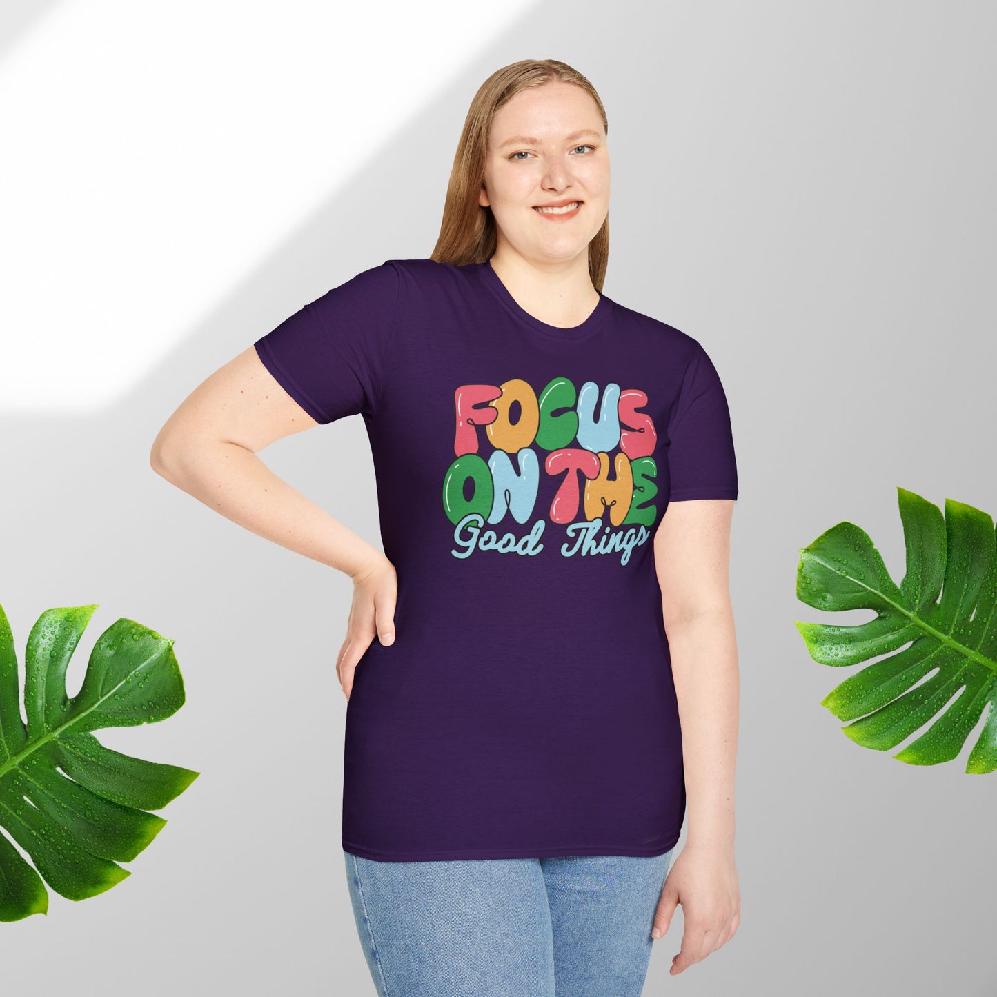 focus on good things T-Shirt Motivation T-shirt Nachhaltig & Unisex | Minimalistisches Design Sommer T-shirt relax komfort T-shirt