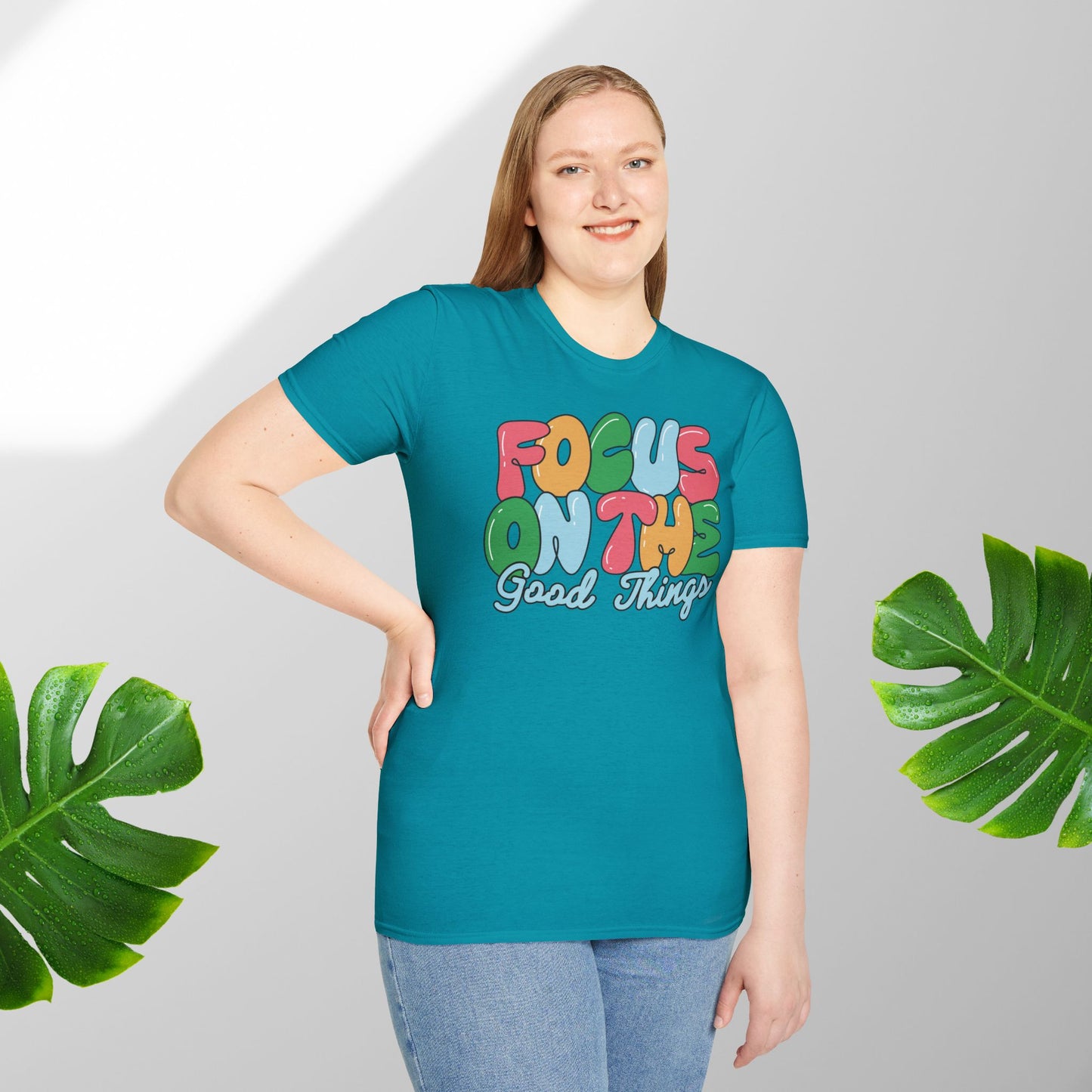 focus on good things T-Shirt Motivation T-shirt Nachhaltig & Unisex | Minimalistisches Design Sommer T-shirt relax komfort T-shirt