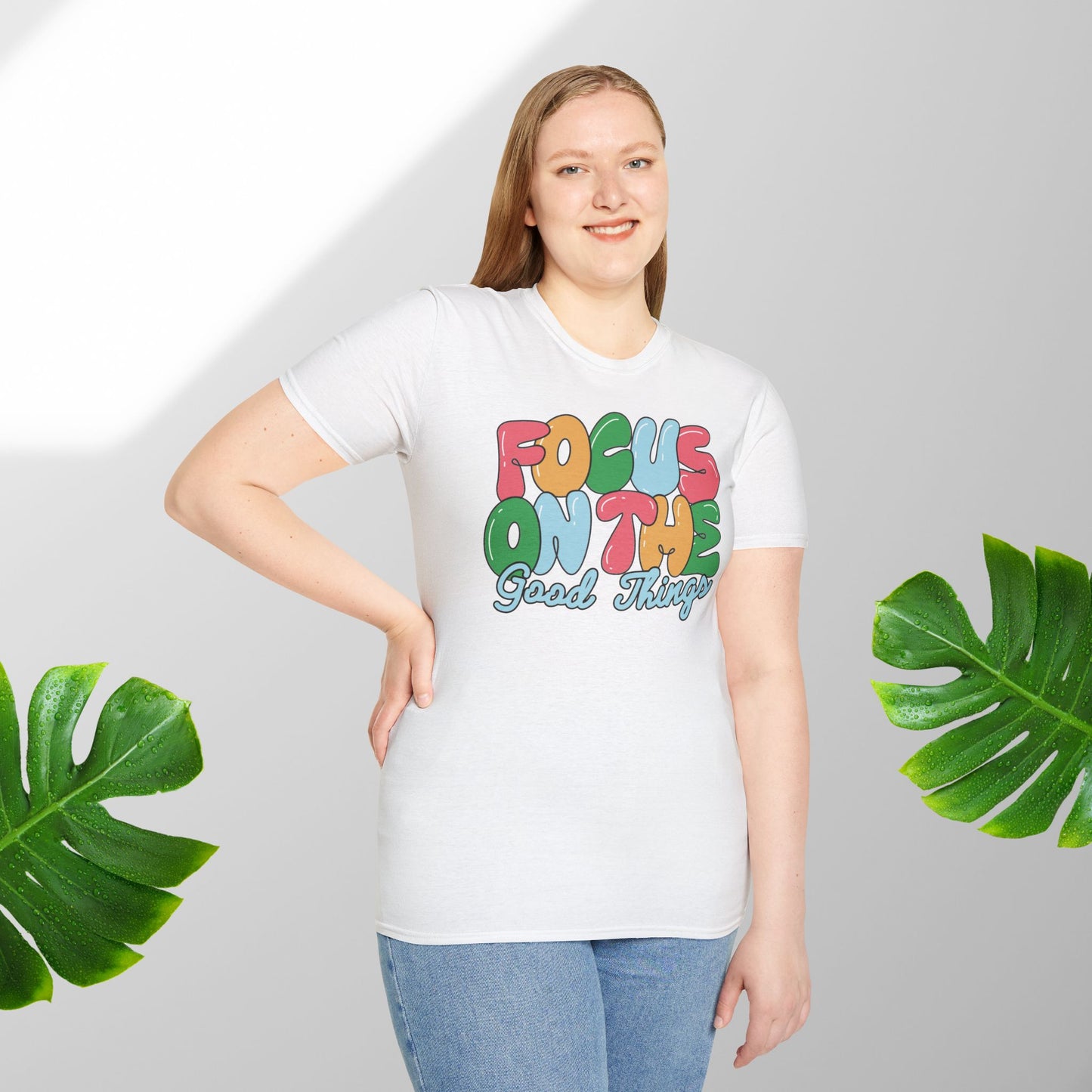focus on good things T-Shirt Motivation T-shirt Nachhaltig & Unisex | Minimalistisches Design Sommer T-shirt relax komfort T-shirt